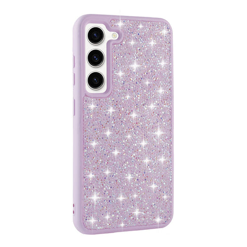 Galaxy S23 Kılıf Parlak Taşlı Tasarım Zore Pırlanta Kılıf - Lila