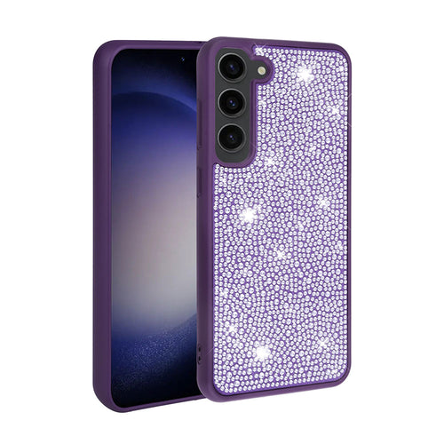 Galaxy S23 Kılıf Parlak Taşlı Tasarım Zore Ston Kılıf - Derin Mor