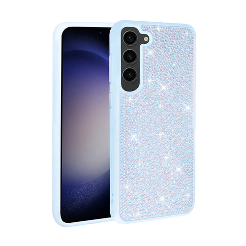 Galaxy S23 Kılıf Parlak Taşlı Tasarım Zore Ston Kılıf - Mavi Açık