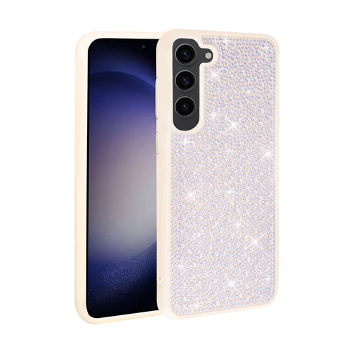 Galaxy S23 Kılıf Parlak Taşlı Tasarım Zore Ston Kılıf - Beyaz