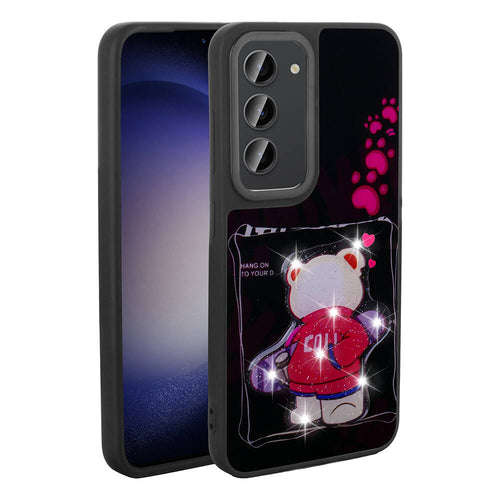 Galaxy S23 Kılıf Parlayan Kabartmalı İkonik Figürlü Zore Amas Silikon Kılıf - Siyah