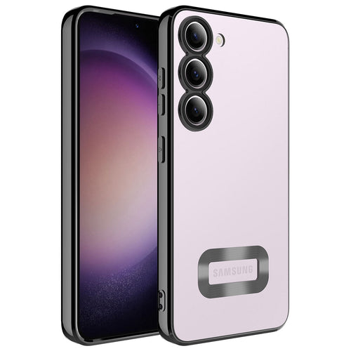 Galaxy S23 Plus Kılıf Kamera Korumalı Logo Gösteren Zore Omega Kılıf - Siyah