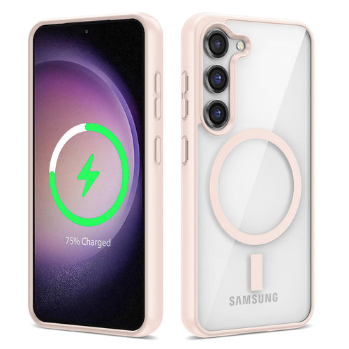 Galaxy S23 Plus Kılıf M-safe Wireless Şarj Özellikli Silikon Zore Ege Kılıf - Pembe