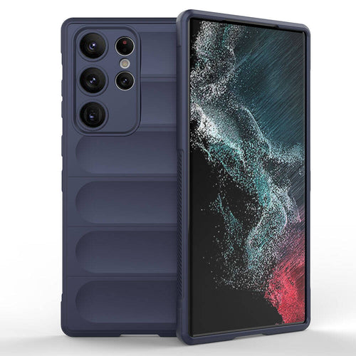 Galaxy S23 Ultra Kılıf Esnek TPU Oyuklu Arka Yüzey Tasarımlı Zore Etnik Silikon Kılıf - Lacivert