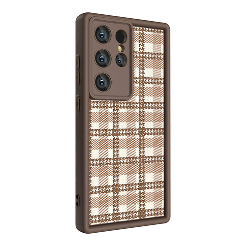 Galaxy S23 Ultra Kılıf Kamera Korumalı Baskılı Arka Yüzey Zore Klas Kılıf - Açık Kahve