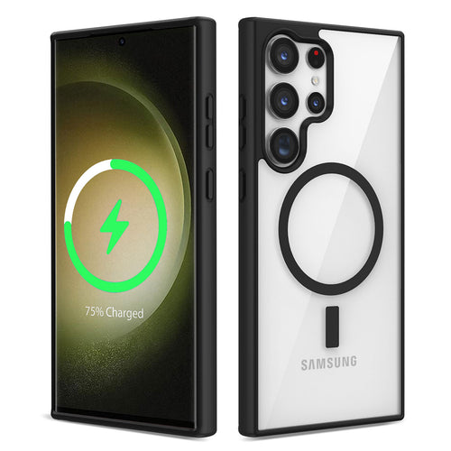 Galaxy S23 Ultra Kılıf M-safe Wireless Şarj Özellikli Silikon Zore Ege Kılıf - Siyah