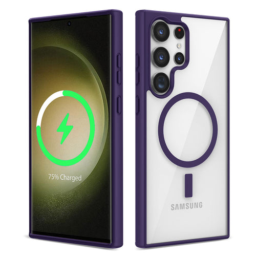 Galaxy S23 Ultra Kılıf M-safe Wireless Şarj Özellikli Silikon Zore Ege Kılıf - Mor