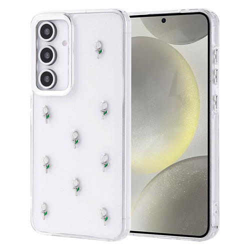 Galaxy S24 FE Kılıf Airbag Tasarımlı Simli Şeffaf Zore Kutup Kılıf - Lale