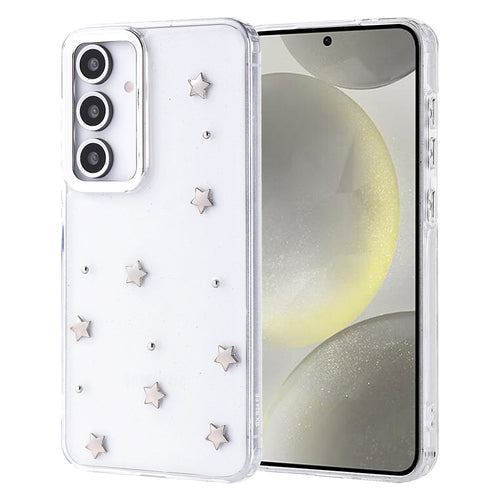 Galaxy S24 FE Kılıf Airbag Tasarımlı Simli Şeffaf Zore Kutup Kılıf - Yıldız
