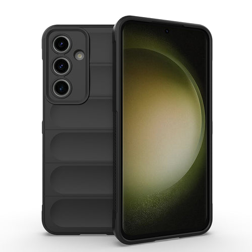 Galaxy S24 FE Kılıf Esnek TPU Oyuklu Arka Yüzey Tasarımlı Zore Etnik Silikon Kılıf - Siyah