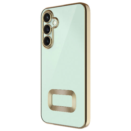 Galaxy S24 FE Kılıf Kamera Korumalı Logo Gösteren Zore Omega Kılıf - Gold