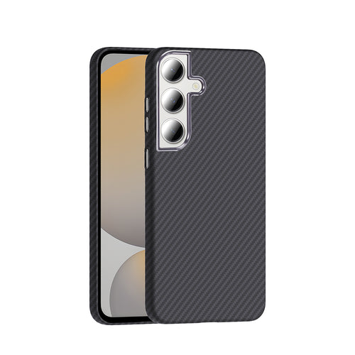 Galaxy S24 FE Kılıf M-safe Şarj Özellikli Karbon Fiber Görünümlü Zore Gros Kılıf - Siyah