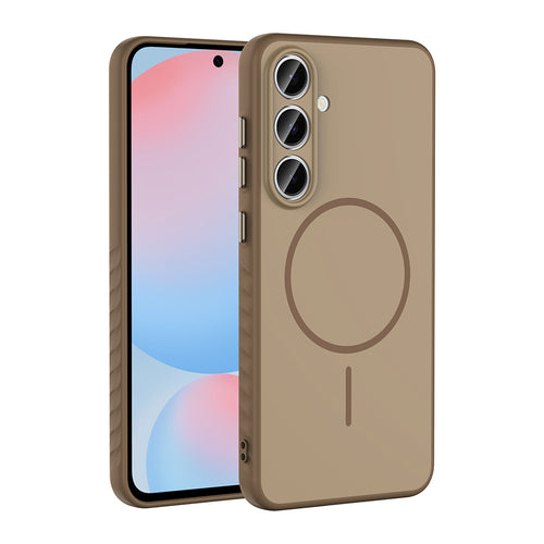 Galaxy S24 FE Kılıf M-safe Şarj Özellikli Zore Tea Kılıf - Gold