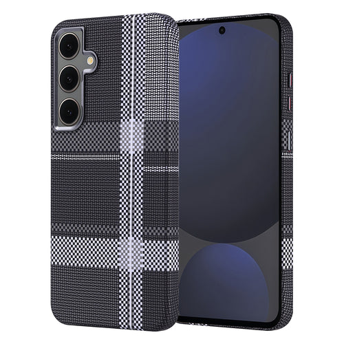 Galaxy S24 FE Kılıf M-safe Şarj Özellikli Karbon Fiber Görünümlü Zore Nekst Kılıf - Gri-Siyah
