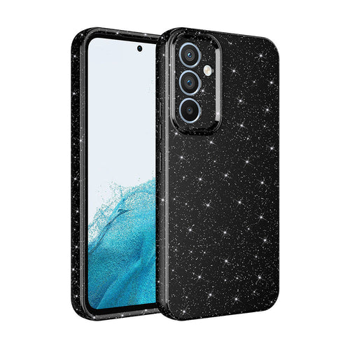 Galaxy S24 Kılıf Kamera Korumalı Simli Lüks Zore Koton Kılıf - Siyah