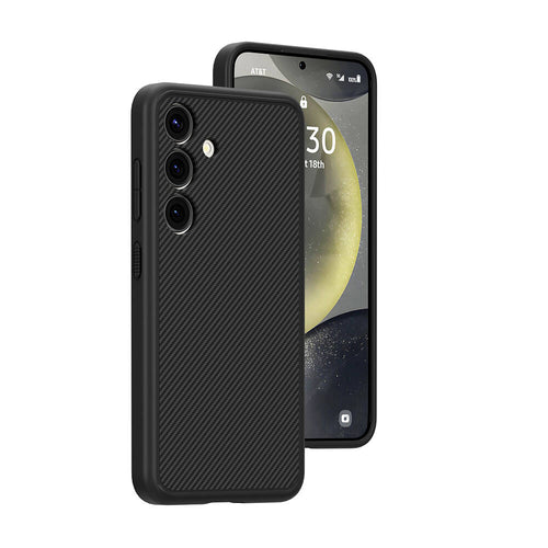 Galaxy S24 Kılıf M-safe Şarj Özellikli Karbon Fiber Görünümlü Zore T-Karbon Kılıf - Siyah