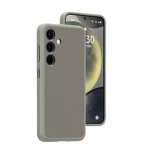 Galaxy S24 Kılıf M-safe Şarj Özellikli Karbon Fiber Görünümlü Zore T-Karbon Kılıf - Titanyum-Gri