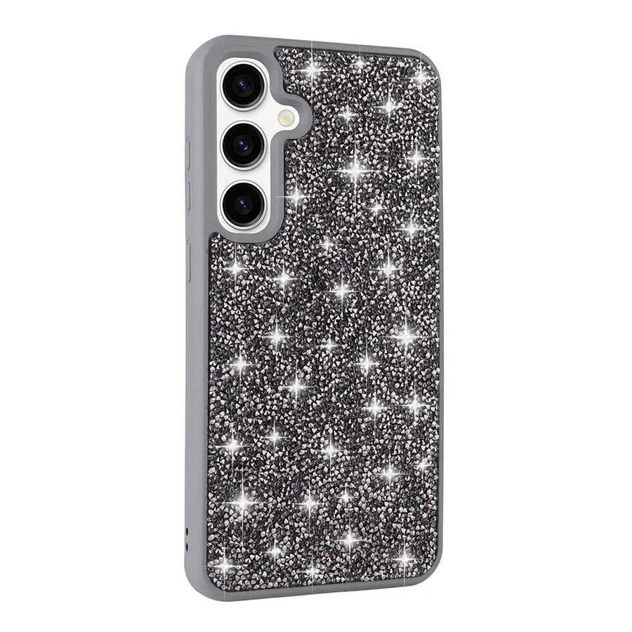 Galaxy S24 Kılıf Parlak Taşlı Tasarım Zore Pırlanta Kılıf - Gri