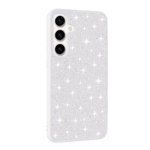 Galaxy S24 Kılıf Parlak Taşlı Tasarım Zore Pırlanta Kılıf - Beyaz