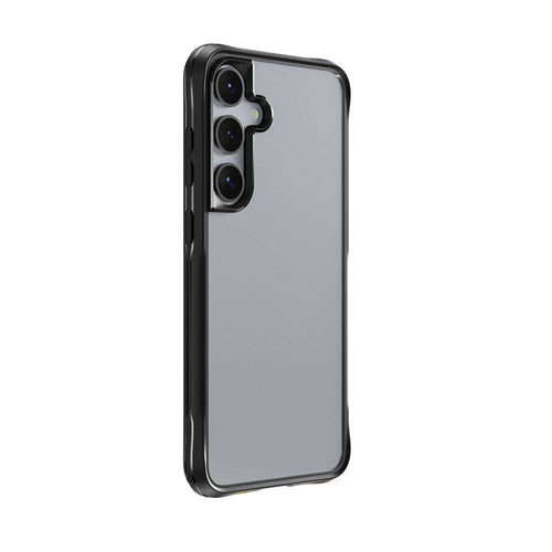 Galaxy S24 Kılıf Şeffaf Sert PC Arka Yüzey Tasarımlı Zore Edo Kılıf - Siyah