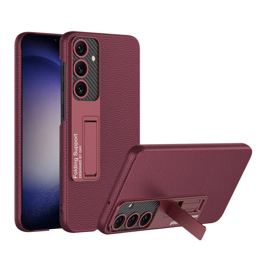Galaxy S24 Kılıf Zore Kıpta Standlı Kılıf - Mürdüm