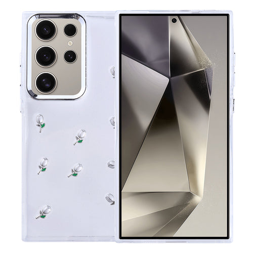 Galaxy S24 Ultra Kılıf Airbag Tasarımlı Simli Şeffaf Zore Kutup Kılıf - Lale