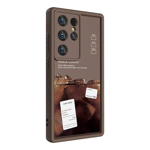 Galaxy S24 Ultra Kılıf Kamera Korumalı Baskılı Arka Yüzey Zore Klas Kılıf - Koyu Kahve
