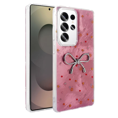 Galaxy S24 Ultra Kılıf Kamera Korumalı Figürlü Zore Ponti Silikon Kılıf - Açık Pembe