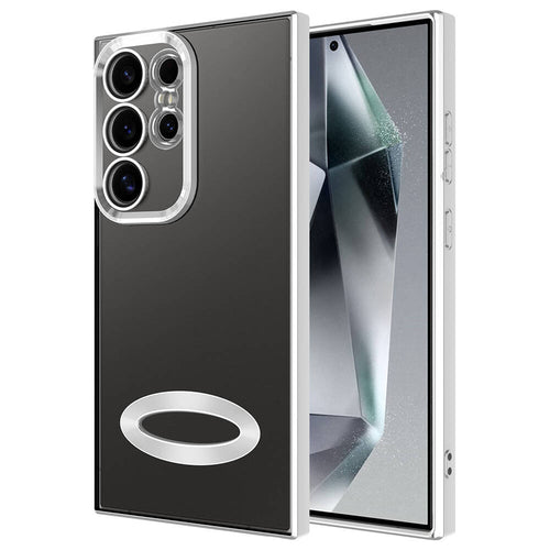 Galaxy S24 Ultra Kılıf Kamera Korumalı Logo Gösteren Zore Omega Kılıf - Gümüş