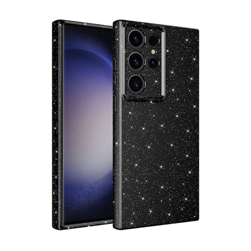 Galaxy S24 Ultra Kılıf Kamera Korumalı Simli Lüks Zore Koton Kılıf - Siyah