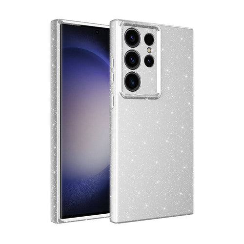 Galaxy S24 Ultra Kılıf Kamera Korumalı Simli Lüks Zore Koton Kılıf - Gümüş