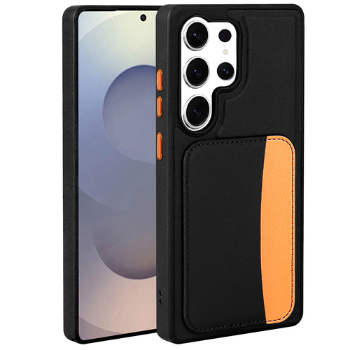 Galaxy S24 Ultra Kılıf Kartlıklı Zore X-Kart Silikon Kılıf - Siyah