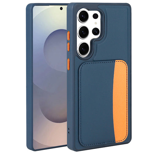 Galaxy S24 Ultra Kılıf Kartlıklı Zore X-Kart Silikon Kılıf - Lacivert