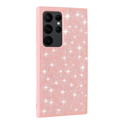 Galaxy S24 Ultra Kılıf Parlak Taşlı Tasarım Zore Pırlanta Kılıf - Pembe