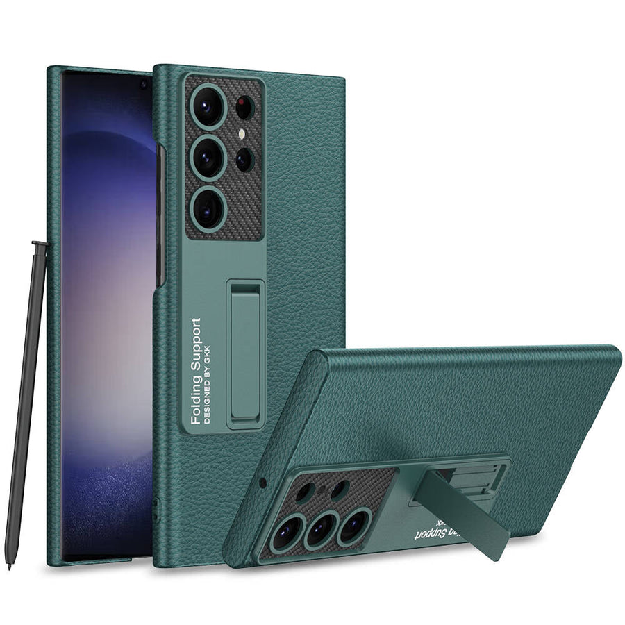 Galaxy S24 Ultra Kılıf Zore Kıpta Standlı Kılıf - Yeşil