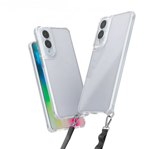 Galaxy S25 Edge Kılıf Airbagli Takılabilir Askı Aparatlı Zore Snap Silikon Kılıf - Şeffaf
