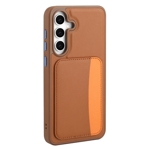 Galaxy S25 FE Kılıf Kartlıklı Zore X-Kart Silikon Kılıf - Kahverengi