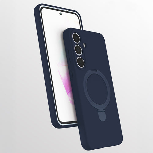 Galaxy S25 FE Kılıf M-safe Şarj Özellikli Standlı Zore Samara Kılıf - Lacivert