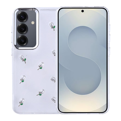 Galaxy S25 Kılıf Airbag Tasarımlı Simli Şeffaf Zore Kutup Kılıf - Lale
