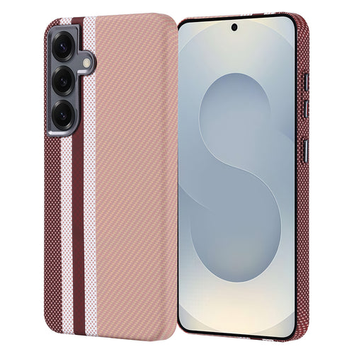 Galaxy S25 Kılıf M-safe Şarj Özellikli Karbon Fiber Görünümlü Zore Nekst Kılıf - Gold