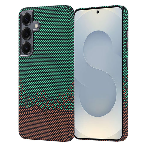 Galaxy S25 Kılıf M-safe Şarj Özellikli Karbon Fiber Görünümlü Zore Nekst Kılıf - Yeşil