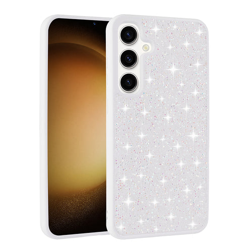 Galaxy S25 Kılıf Parlak Taşlı Tasarım Zore Pırlanta Kılıf - Beyaz