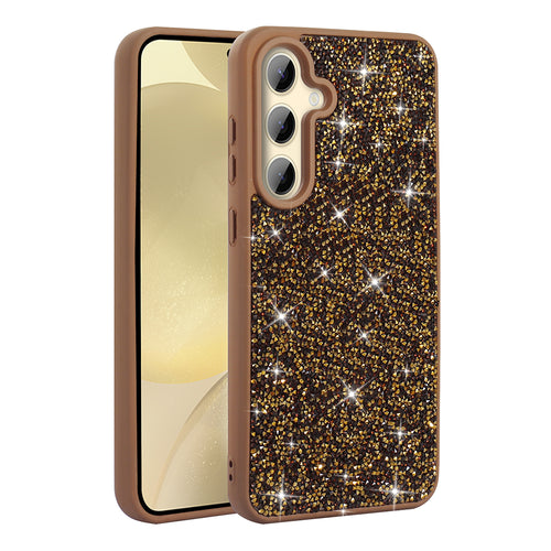 Galaxy S25 Kılıf Parlak Taşlı Tasarım Zore Pırlanta Kılıf - Gold