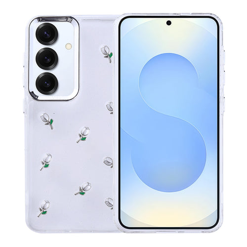 Galaxy S25 Plus Kılıf Airbag Tasarımlı Simli Şeffaf Zore Kutup Kılıf - Lale
