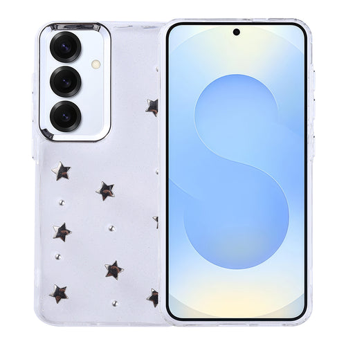 Galaxy S25 Plus Kılıf Airbag Tasarımlı Simli Şeffaf Zore Kutup Kılıf - Yıldız