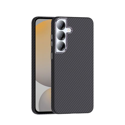 Galaxy S25 Plus Kılıf M-safe Şarj Özellikli Karbon Fiber Görünümlü Zore Gros Kılıf - Siyah