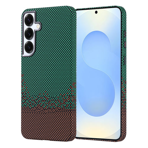 Galaxy S25 Plus Kılıf M-safe Şarj Özellikli Karbon Fiber Görünümlü Zore Nekst Kılıf - Yeşil