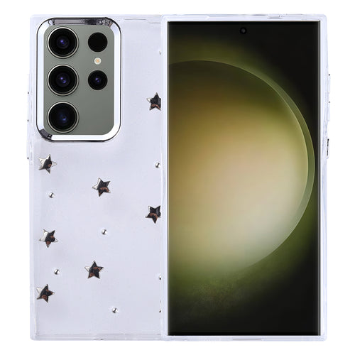 Galaxy S25 Ultra Kılıf Airbag Tasarımlı Simli Şeffaf Zore Kutup Kılıf - Yıldız