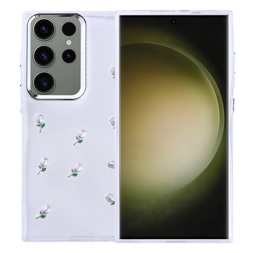 Galaxy S25 Ultra Kılıf Airbag Tasarımlı Simli Şeffaf Zore Kutup Kılıf - Lale