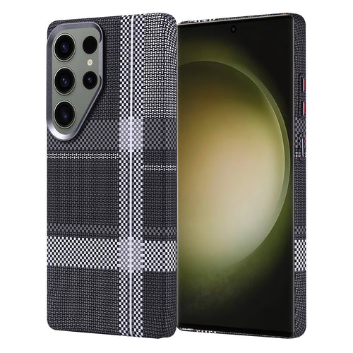 Galaxy S25 Ultra Kılıf M-safe Şarj Özellikli Karbon Fiber Görünümlü Zore Nekst Kılıf - Gri-Siyah